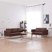 vidaXL 2 pcs conjunto de sofás tecido castanho