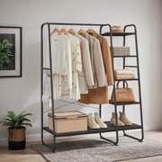 Guarda Roupa aberto com 6 ganchos 45 x 120 x 160 cm em preto