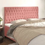 Cabeceira de cama 4 pcs veludo 100x7x78/88 cm rosa