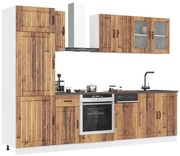 vidaXL 8 peças armário de cozinha conjunto Kalmar madeira velha
