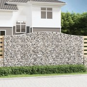 vidaXL Cestos gabião arqueados 3pcs 400x50x180/200cm ferro galvanizado