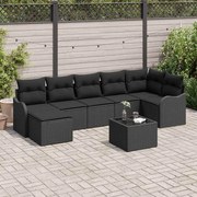 vidaXL Conjunto de Sofá de Jardim de 8 Peças com Almofadas Beiges, Rattan Sintético