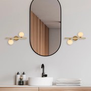 Candeeiro de Parede Domino – Dourado – 40 x 12 x 26 cm