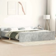 vidaXL Estrutura cama c/ cabeceira e apoio pés 180x200cm cinza cimento