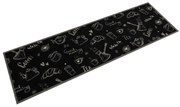 vidaXL Tapete de cozinha lavável 45x150 cm veludo padrão morning preto