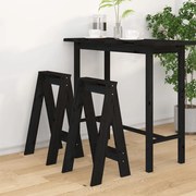 vidaXL Bancos 2 pcs 40x40x75 cm pinho maciço preto