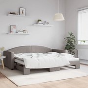 vidaXL Sofá-cama com gavetão 90x200 cm tecido cinzento-acastanhado