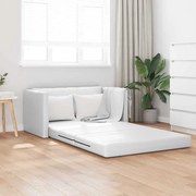 vidaXL Sofá Cama de Chão 2-em-1 Branco 124x71x78 cm Couro Sintético