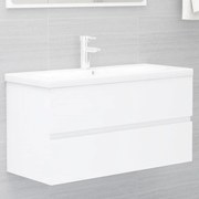 Armário de Parede para Lavatório de 90 cm - Branco - Design Moderno