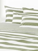 Capa de edredão reversível em algodão às riscas Lorena