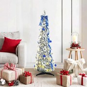 vidaXL Árvore de Natal Artificial com 50 LEDs Branco 120 cm PVC