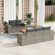 vidaXL 6 pcs conjunto sofás de jardim com almofadões vime cinzento