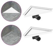 vidaXL Dreno de chuveiro com tampa 2 em 1 25x25 cm aço inoxidável