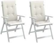 vidaXL Almofadões para cadeiras altas 2 pcs mesclado tecido creme
