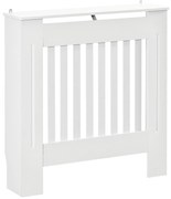 HOMCOM Cobertura Radiador MDF 78x19x81 cm Design Moderno Prateleira Funcional Estilo Elegante Branco Acabamento Durável | Aosom Portugal