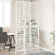 vidaXL Biombo com 3 painéis madeira de paulownia maciça branco