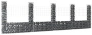 Cesto gabião em forma de U c/ 5 postes 500x20x150 cm ferro