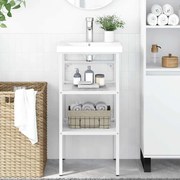 vidaXL Estrutura p/ lavatório casa de banho ferro 40x38x83 cm branco
