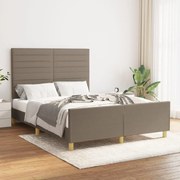 Cama sem colchão 140x200 cm tecido castanho-acinzentado