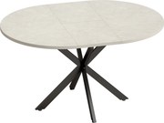 HOMCOM Mesa de jantar extensível oval para 4 a 6 pessoas, mesa de cozinha com extensão 100-135 cm, efeito pedra cinza | Aosom Portugal