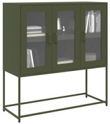 vidaXL Aparador 100,5x39x107 cm aço laminado a frio verde-azeitona