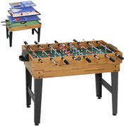 SPORTNOW Mesa Multijogos 13 em 1 Mesa de Jogo com Matraquilho Bilhar Ping-Pong Hóquei Xadrez Damas Backgammon e Acessórios 121x109x80 cm Madeira e Preto | Aosom Portugal