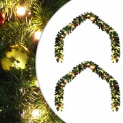vidaXL Guirlanda de Natal com 600 LEDs 2 pcs Verde PVC