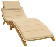 vidaXL Almofadão para espreguiçadeira 186x58x4cm mesclado tecido bege