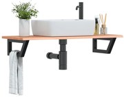 vidaXL Prateleira de parede p/ lavatório aço/madeira carvalho maciça