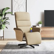 vidaXL Cadeira de massagens reclinável com apoio de pés tecido creme