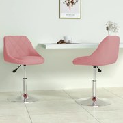 vidaXL Cadeiras de jantar giratórias 2 pcs veludo rosa