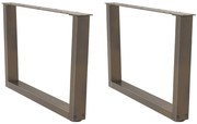 vidaXL Pés para mesa de centro em formato de V, 2 peças, aço natural, 70x(42-43,3) cm, aço