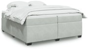 vidaXL Cama com molas/colchão 200x200 cm veludo cinzento-claro