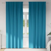 vidaXL Cortinas com cortinas 2 pcs Turquesa 225 x 140 cm Poliéster