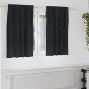 Cortinas Blackout vidaXL com fita superior 2 pcs Veludo Preto