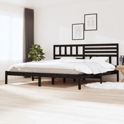 Estrutura de cama 6FT Super King 180x200 cm pinho maciço preto