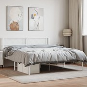 Estrutura de cama com cabeceira 140x200 cm metal branco