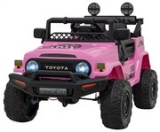 Jipe elétrico para Crianças Toyota FJ Cruiser 12V 4x4, Rodas Espuma EVA, Assentocouro ecológico Rosa