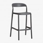 Pack De 4 Bancos Altos Empilháveis Em Polipropileno Brenza Cinza Grafito & ↑65 Cm - Sklum