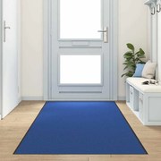 vidaXL Tapete de Entrada Azul e Preto 120 x 350 cm Poliamida e PVC