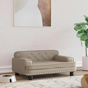 vidaXL Cama para cães 70x45x30 cm couro artificial cappuccino
