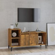 vidaXL Móvel p/ TV 100x35x55 cm madeira processada carvalho fumado