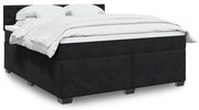 vidaXL Cama com molas/colchão 180x200 cm veludo preto