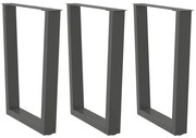 vidaXL Pés para mesa de jantar em V, 3 peças, antracite, 70x(72-73,3) cm, aço
