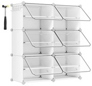 Guarda-sapatos modular com 6 compartimentos | SONGMICS | 82 x 32 x 92 cm | branco | LPC033W01.