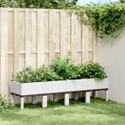 vidaXL Vaso/floreira de jardim c/ pernas 160x40x42 cm PP branco