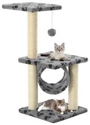 vidaXL Árvore para gatos c/postes arranhadores sisal 65 cm cinzento
