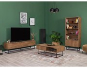 Conjunto de Mobiliário de Sala Laxus – Nogueira e Preto – 90x39x40 cm