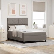 vidaXL Cama Box Spring com Colchão Taupe 140x190 cm Tecido