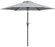 Outsunny Chapéu de Sol Jardim Ø230x216 cm Teto Ajustável Abertura Manual Impermeável Pátio Piscina Praia Resistente Cinzento | Aosom Portugal